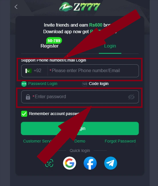 Z777 Game Login