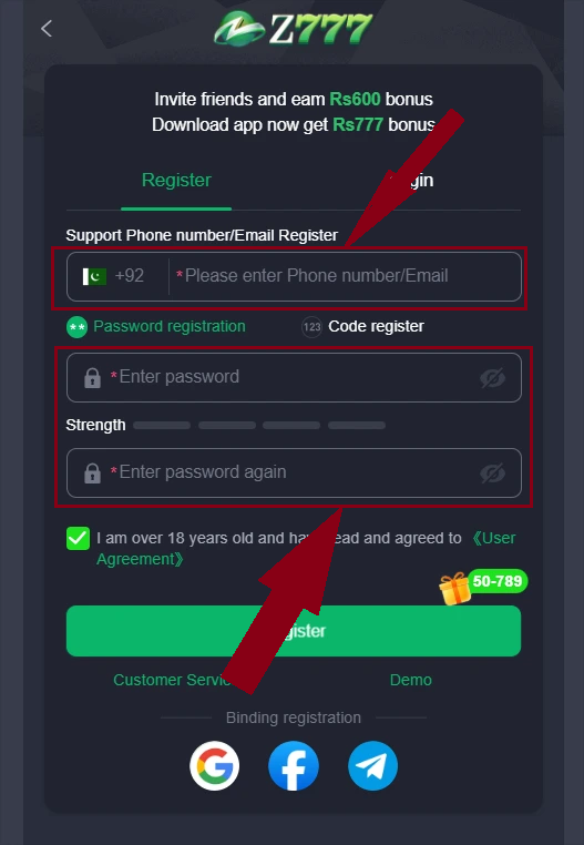 Z777 Game Register
